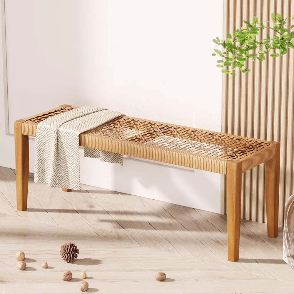 Gardeon Outdoor Garden Bench Seat Dining Acacia Wood 2-seater Patio Furniture