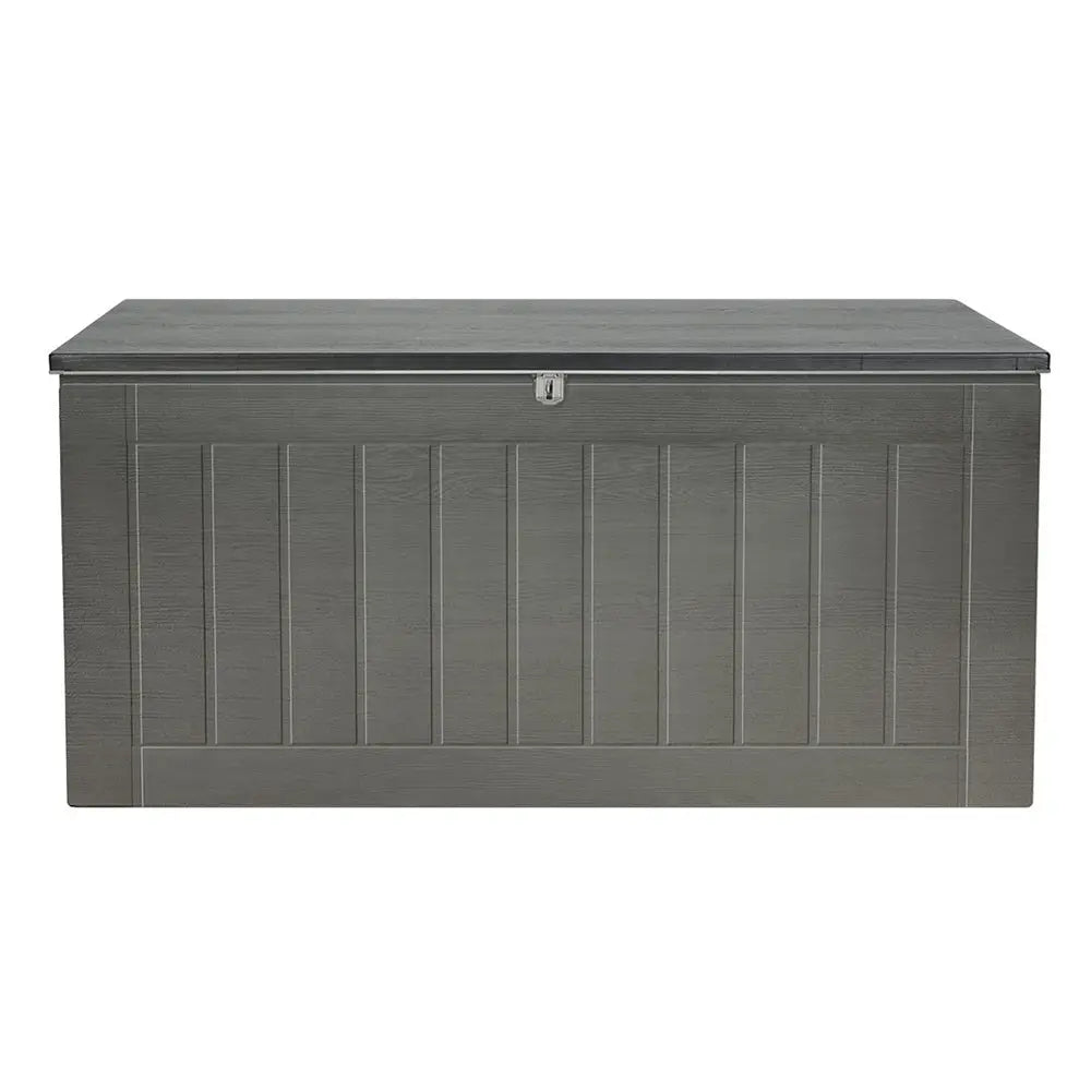 Gardeon Outdoor Storage Box 830l Container Lockable Garden Bench Tool Shed Black