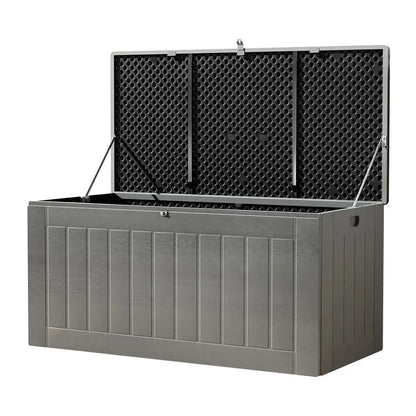 Gardeon Outdoor Storage Box 830l Container Lockable Garden Bench Tool Shed Black