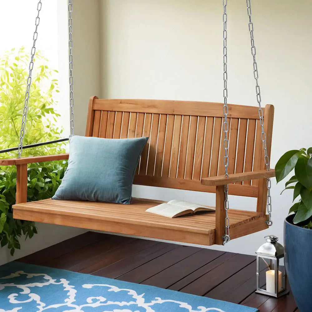 Gardeon Porch Swing Chair with Chain Outdoor Furniture Wooden Bench 2 Seater