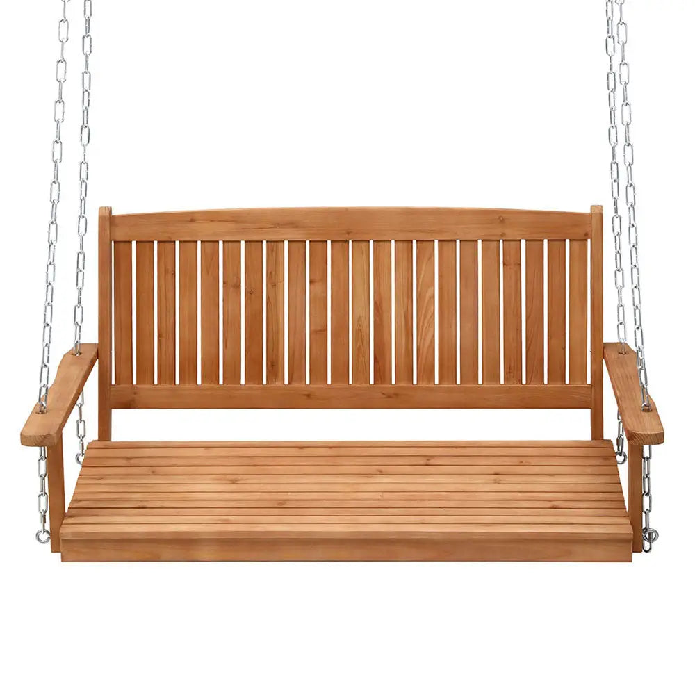 Gardeon Porch Swing Chair with Chain Outdoor Furniture Wooden Bench 2 Seater