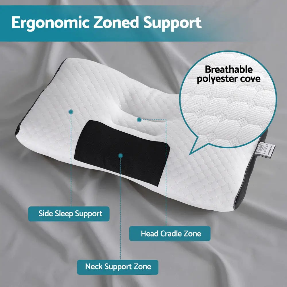 Giselle Bedding Contour Pillow Ergonomic Neck 48x73cm
