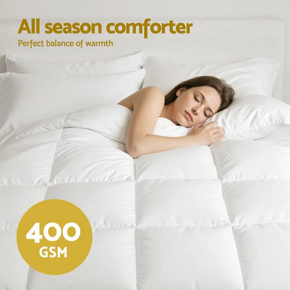 Giselle Bedding Queen Size 400gsm Microfiber Quilt All Season Duvet Quilts Comforter Winter Summer