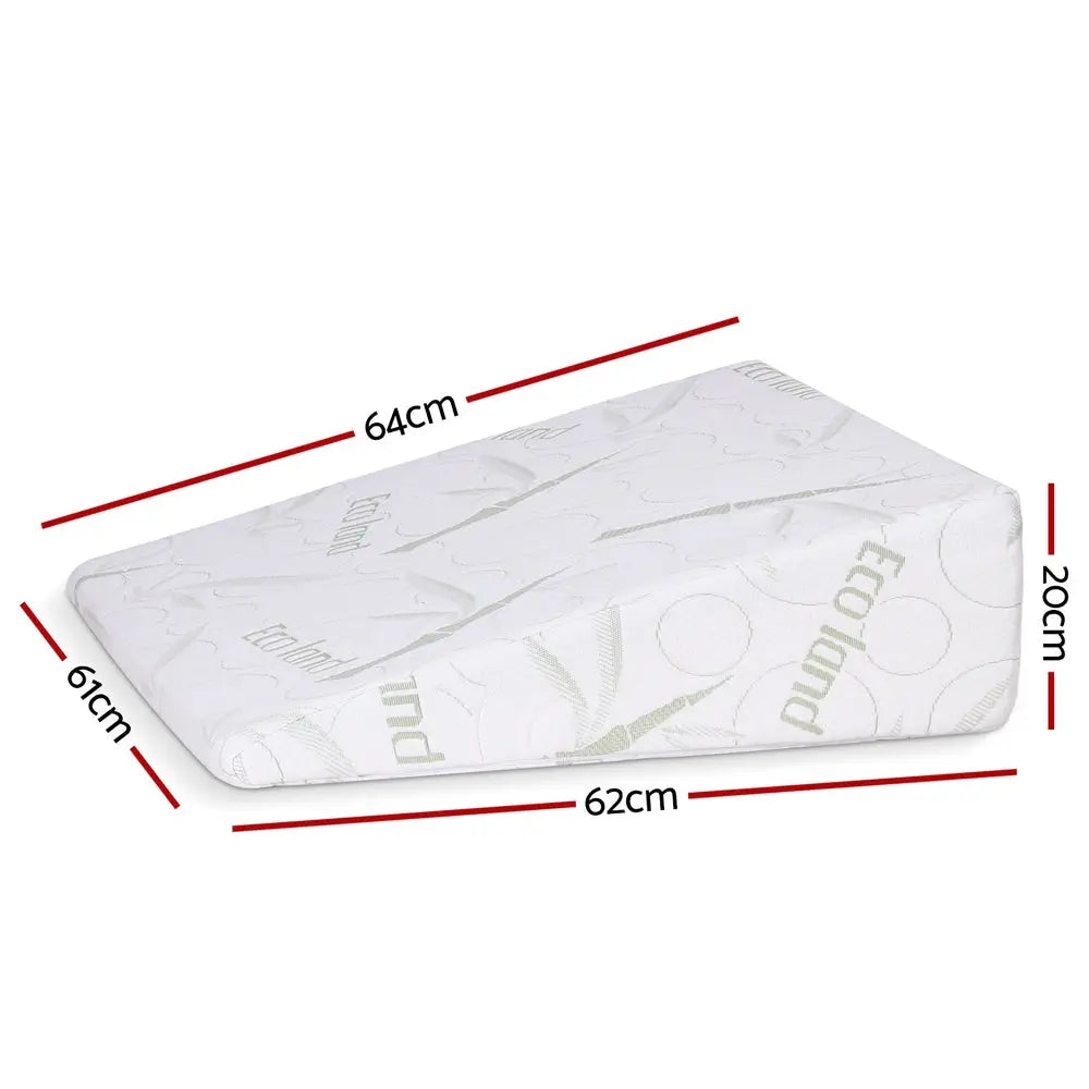 Giselle Bedding Wedge Pillow Gel Memory Foam Ergonomic Support Bamboo Cover
