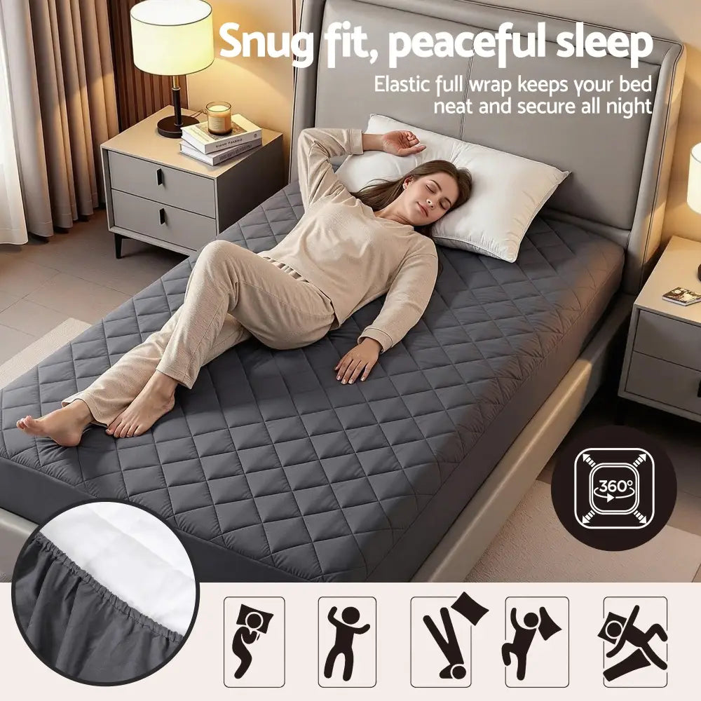 Giselle Water-resistant Mattress Protector Microfiber 360° Fit King Single