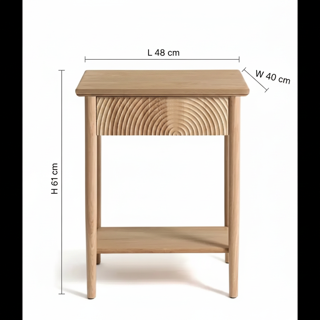 Gladstone Bedside Table 48x61cm