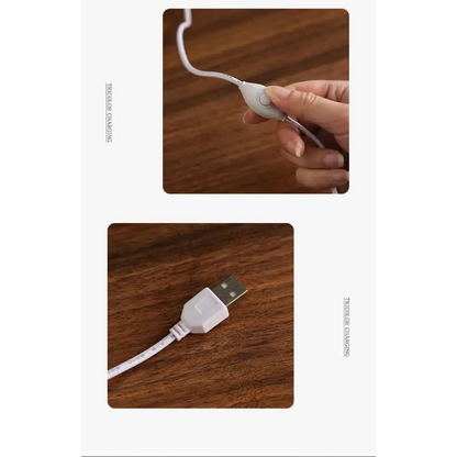 Golden Glass Mountain Ambient Night Light - Usb Rechargeable Touch Control Bedside Lamp - Adjustable 3-color