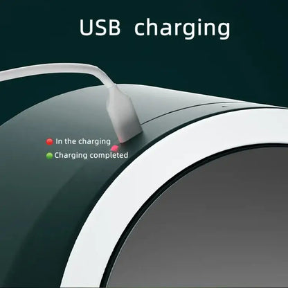 Green Led Vanity Makeup Organizer with Partition Storage and Touch-control Mirror - Large Capacity Cosmetic Box