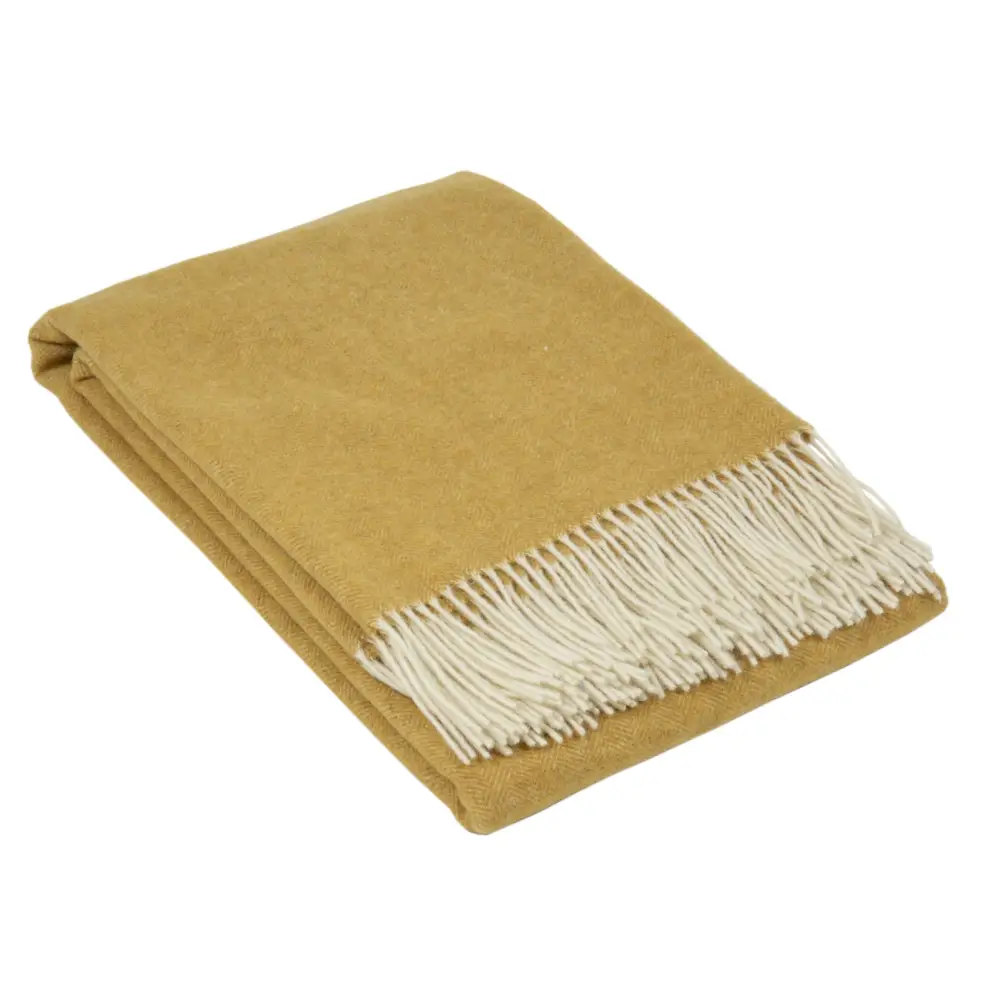 Hampton Throw - Merino Wool Blend - Ochre