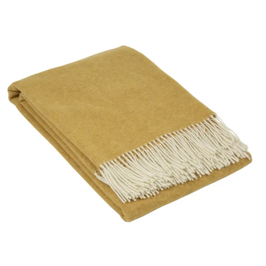 Hampton Throw - Merino Wool Blend - Ochre