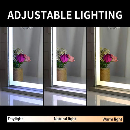 Hollywood Led Makeup Mirror with Smart Touch Control and 3 Colors Dimmable Light (72 x 56 Cm) | Sleek Modern Vanity