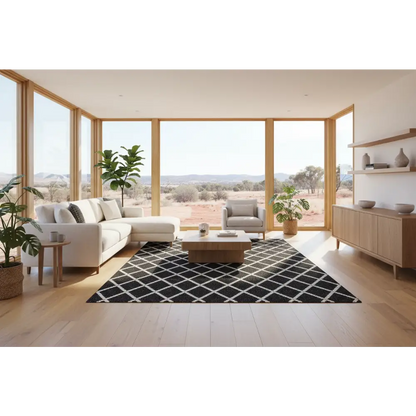 Huxley Black Rug by Culture-280x190cm - Rectangle