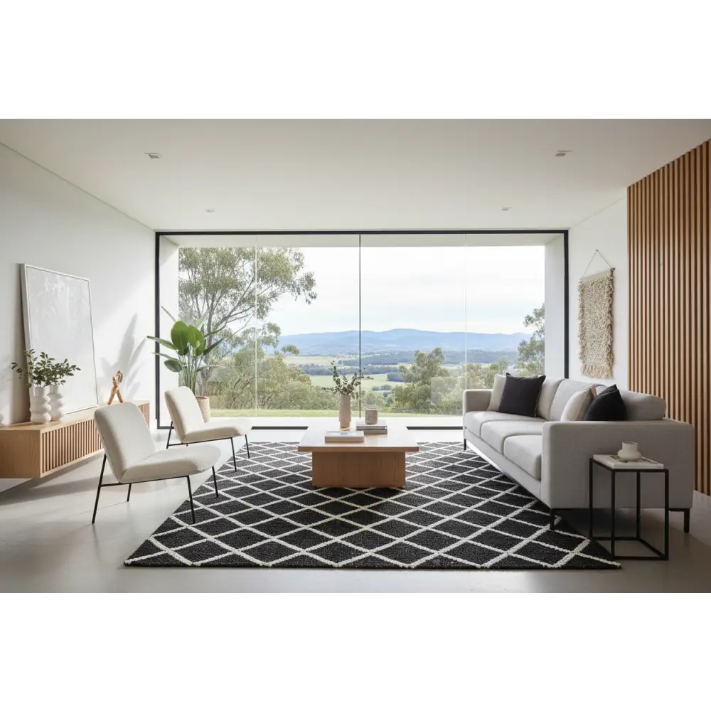 Huxley Black Rug by Culture-280x190cm - Rectangle