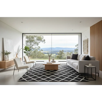 Huxley Black Rug by Culture-280x190cm - Rectangle