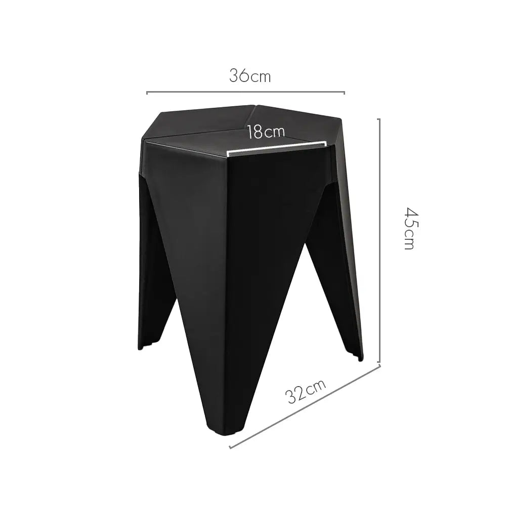 In 2x Bar Stools Puzzle Plastic Foot Stool Black