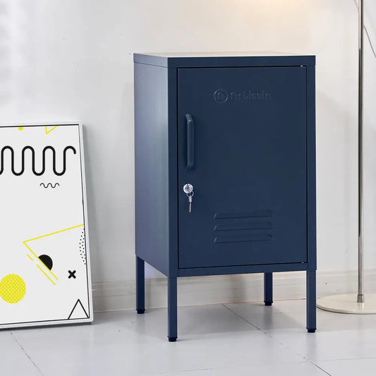 In Bedside Table Metal Cabinet - Mini Blue