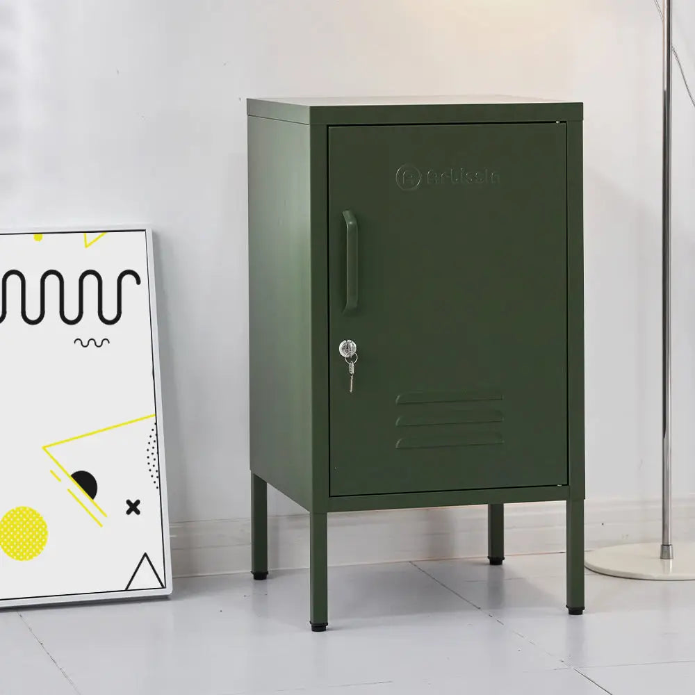 In Bedside Table Metal Cabinet - Mini Green