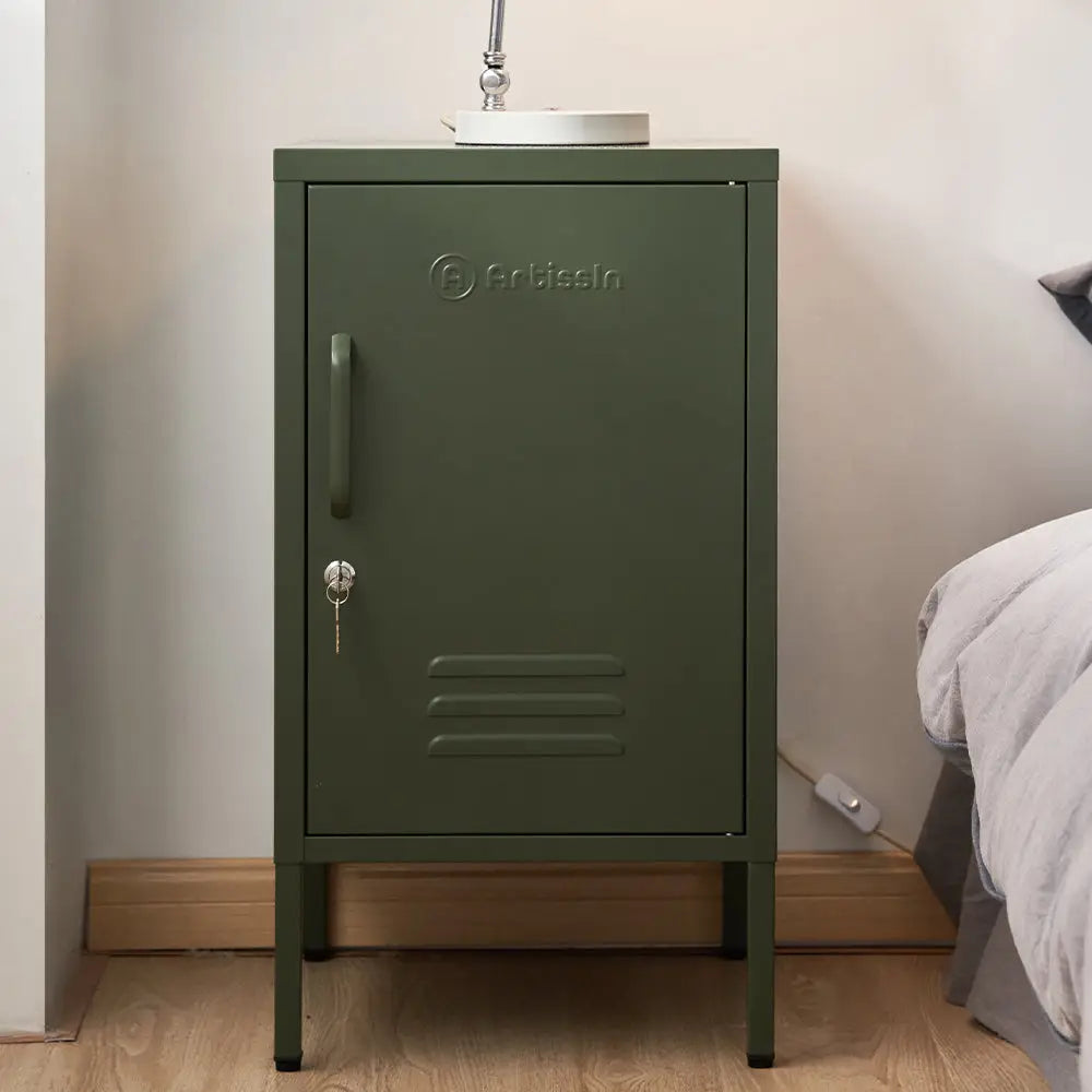 In Bedside Table Metal Cabinet - Mini Green