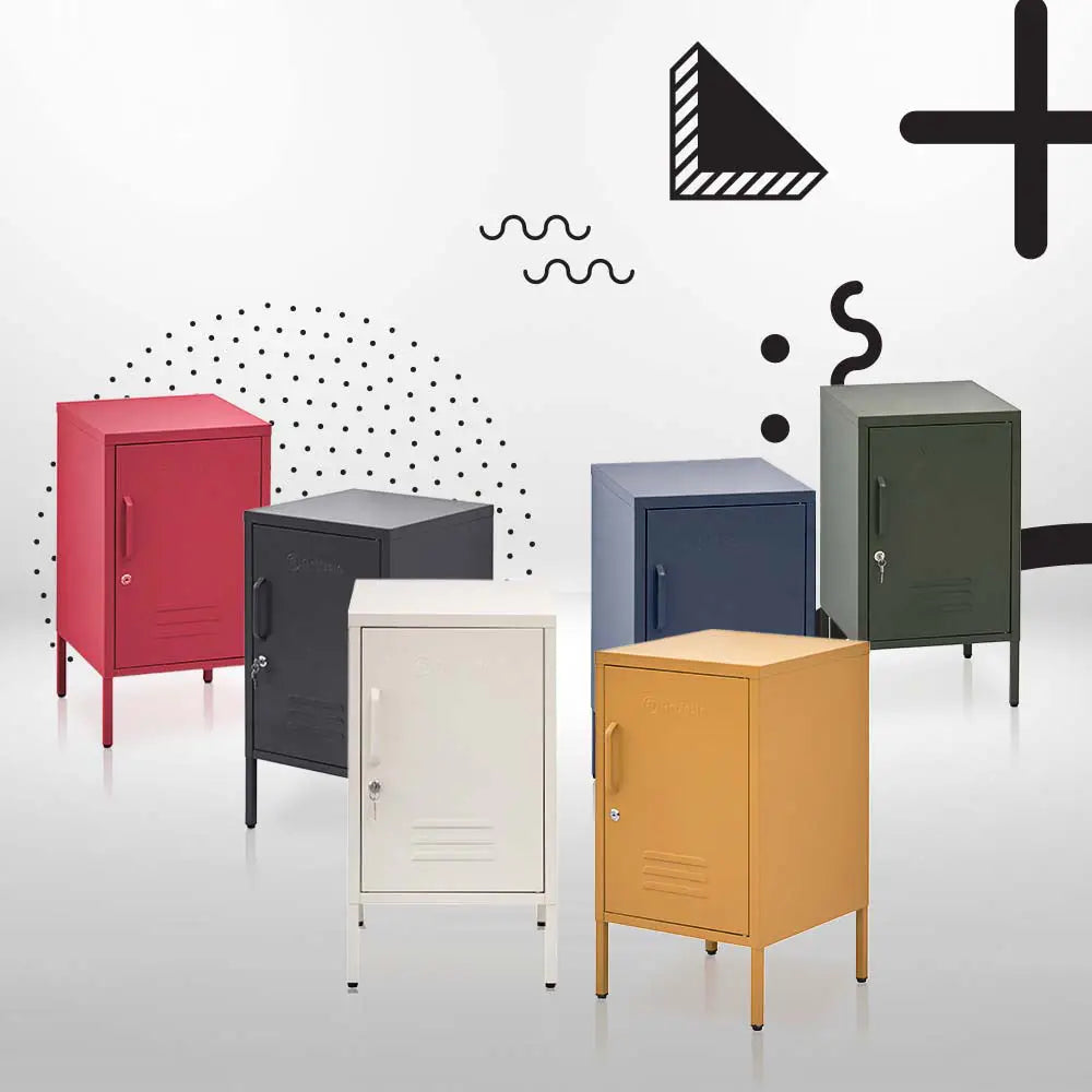In Bedside Table Metal Cabinet - Mini Green