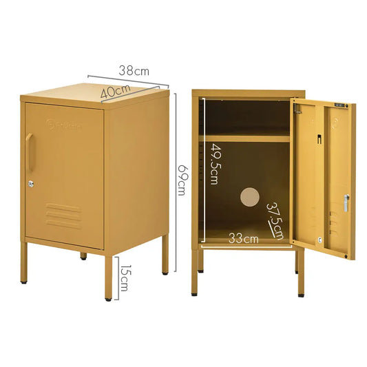 In Bedside Table Metal Cabinet - Mini Yellow