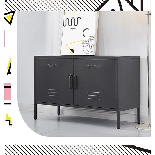 In Buffet Sideboard Metal Cabinet - Base Charcoal
