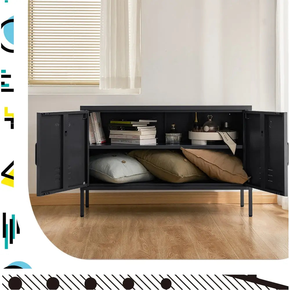 In Buffet Sideboard Metal Cabinet - Base Charcoal