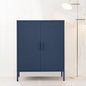Blue buffet sideboard metal cabinet blue 80cm x 40cm x 101.5cm - home storage cabinet Australia