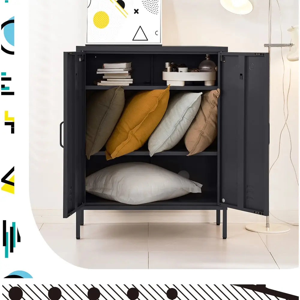 In Buffet Sideboard Metal Cabinet - Sweetheart Charcoal