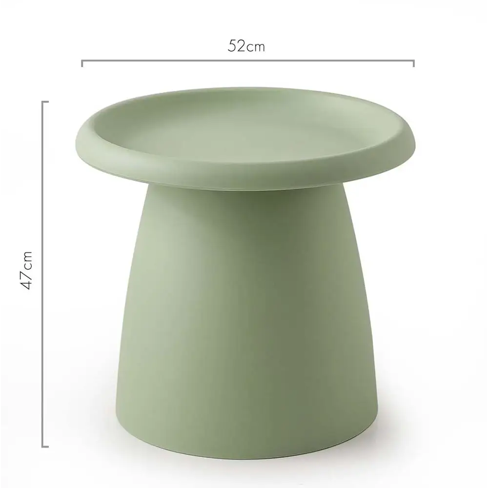 In Coffee Table Round 52cm Plastic Green | Sleek Matte Sage Green Ceramic
