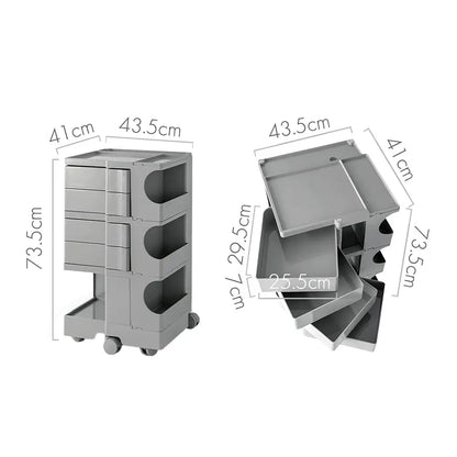 In Storage Trolley Bedide Table 5 Tier Cart Boby Replica Grey | Gray Plastic Multi-tiered Cart Drawers