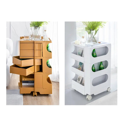In Storage Trolley Bedide Table 5 Tier Cart Boby Replica Grey | Displays Two Stackable Multi-tiered Storage