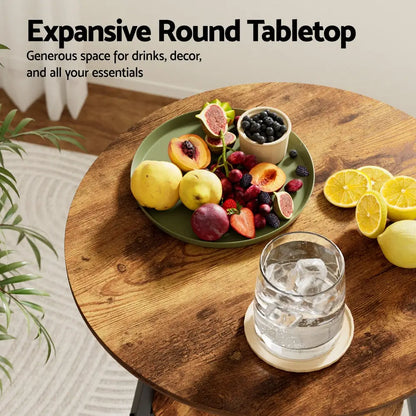 Industrial Bar Table with 2-tier Organizer Weather-resistant Mdf Top Steel Frame