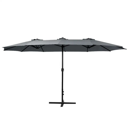 Instahut 4.57m Outdoor Umbrella Beach Pole Garden Tilt Charcoal