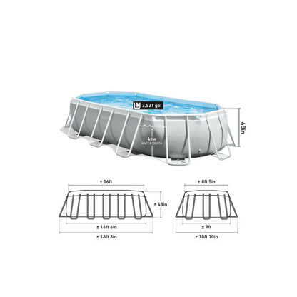 Intex Prism Frame 16’ Above Ground Pool 503cm x 274cm 122cm 26796