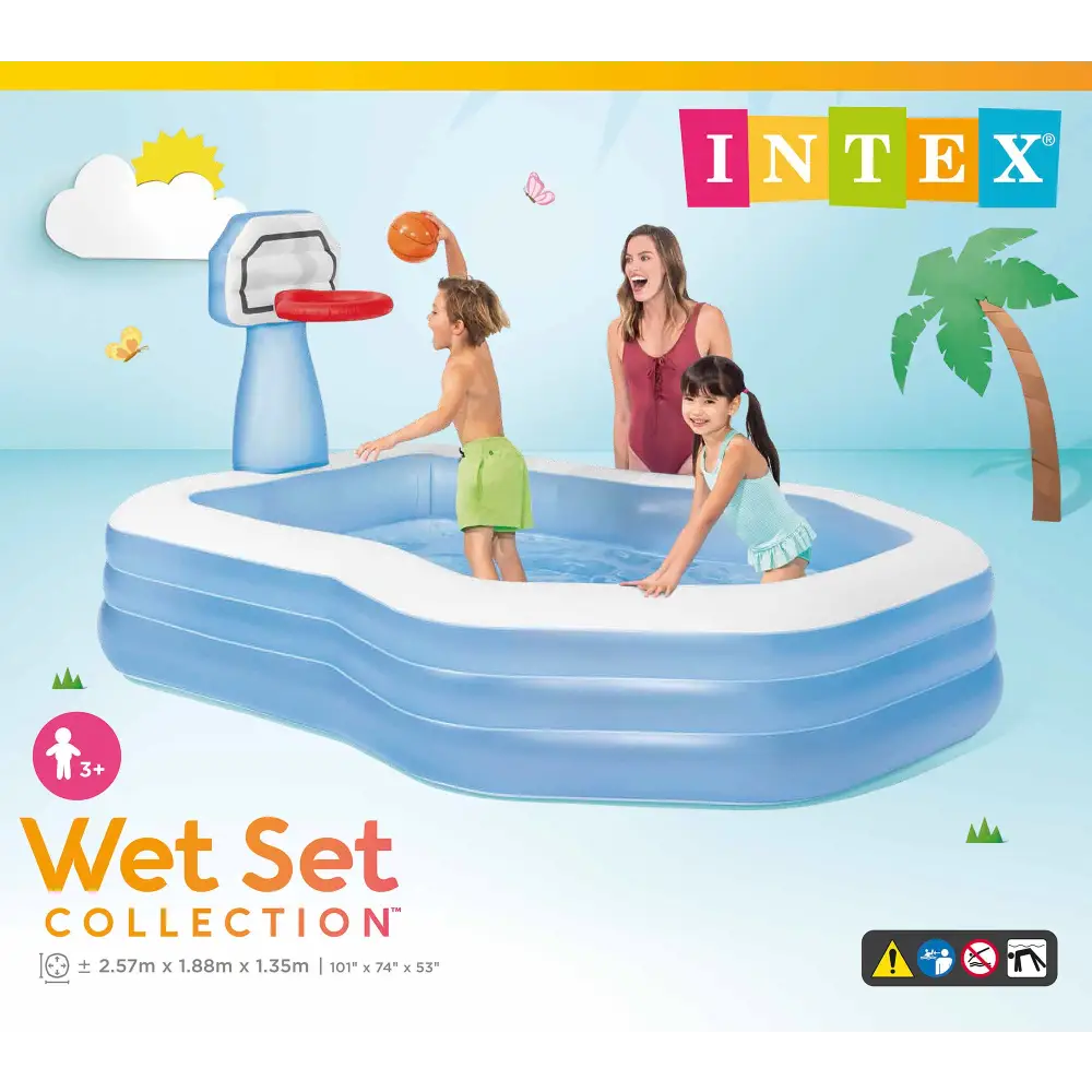 Intex Swim Center Shootin’ Hoops Inflatable Pool 2.57m x 1.88m 57183