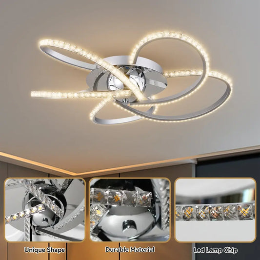 Irie Dimmable 5 Lights Led Ceiling Light - Chrome