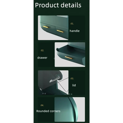 Ivory White Led Vanity Makeup Organizer with Partition Storage and Touch-control Mirror - Large Capacity Cosmetic Box