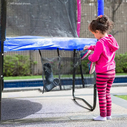Kahuna 8ft Outdoor Trampoline Kids Children with Safety Enclosure Mat Pad Net Ladder Basketball Hoop Set - Rainbow