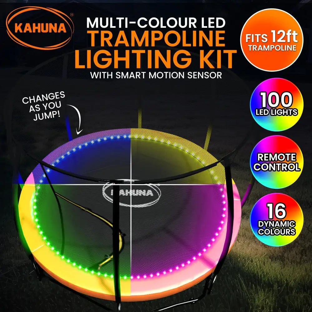 Kahuna Led Kit Suits 12ft Trampolines Multi-colour Smart Motion Sensor Lighting with 16 Colours