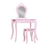 Kids Dressing Table Stool Set Vanity Mirror Princess Children Makeup Pink