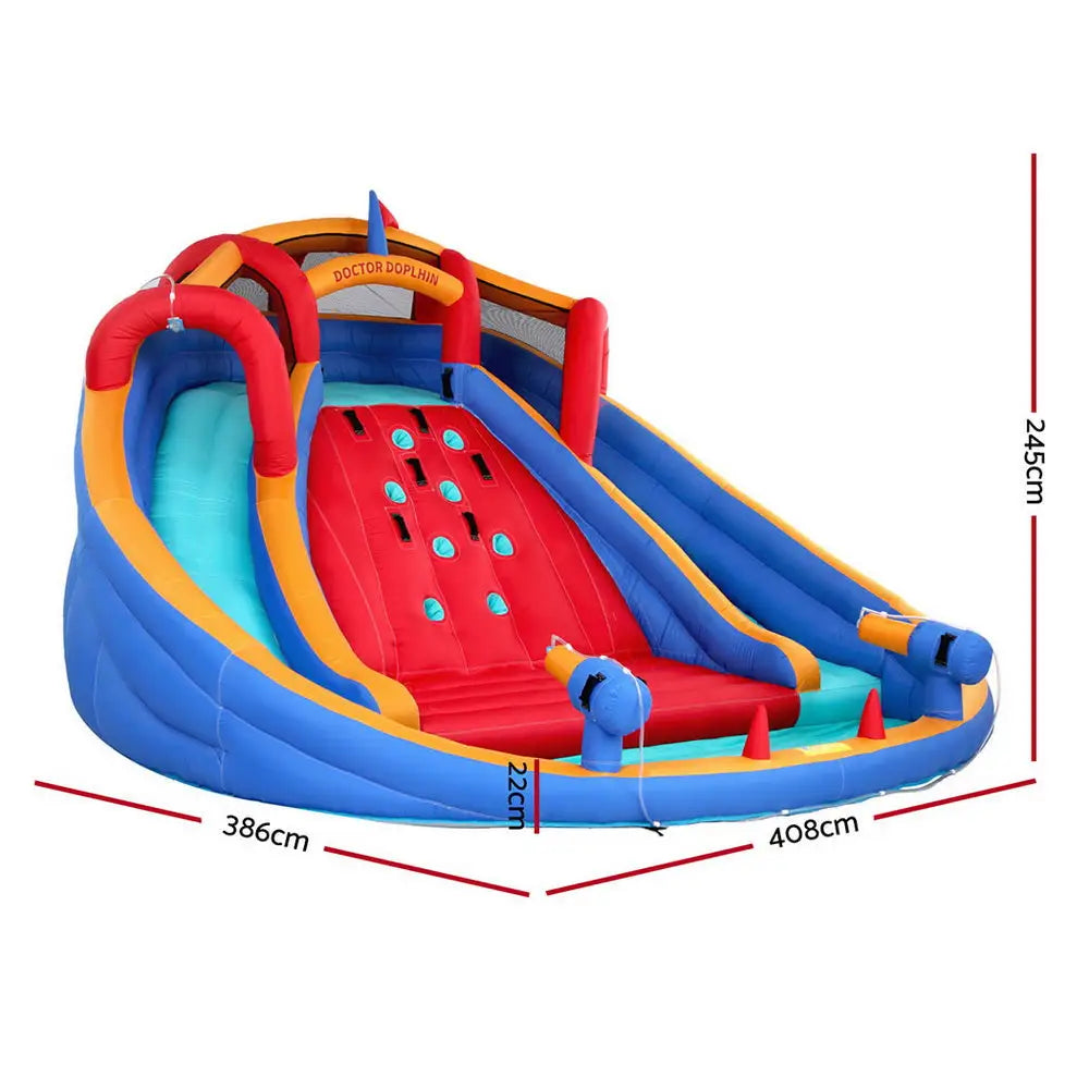 Kids Inflatable Pool Water Slide Cannon Splash Park Toss Game 408x386cm