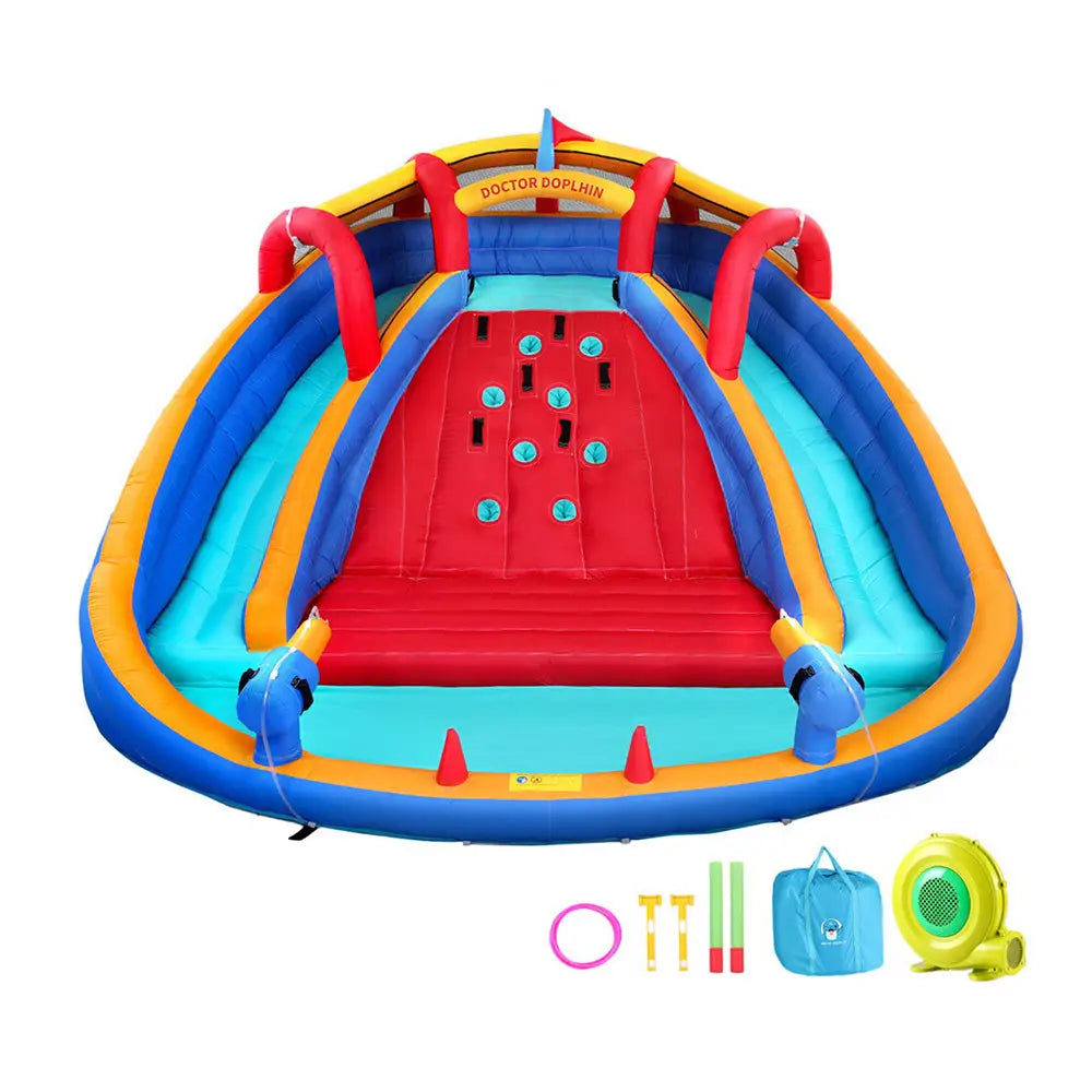 Kids Inflatable Pool Water Slide Cannon Splash Park Toss Game 408x386cm