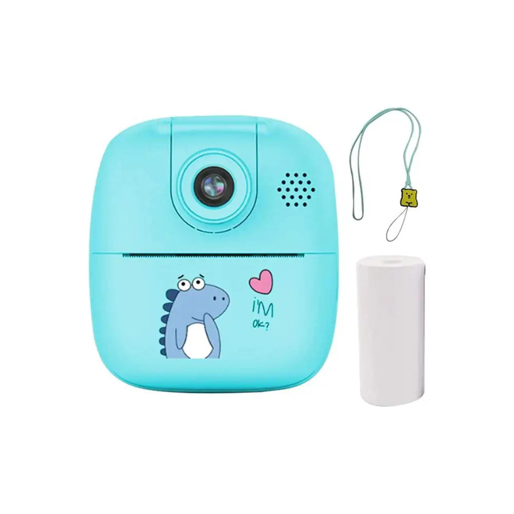 Kids Rechargeable Instant Print Camera Blue - Digital Thermal Photo Video Mp3