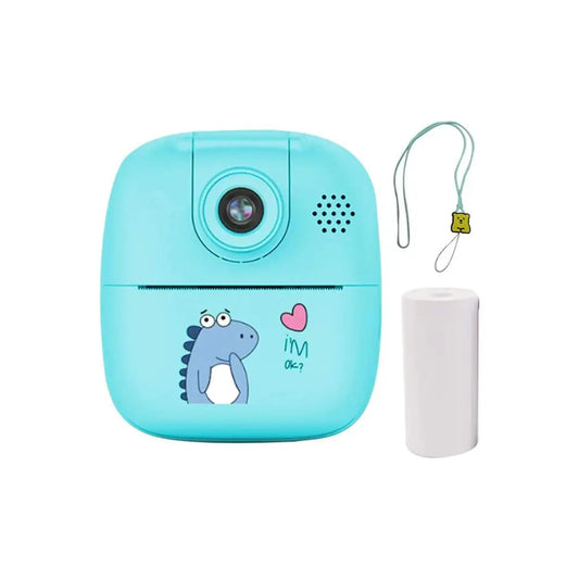 Kids Rechargeable Instant Print Camera Blue - Digital Thermal Photo Video Mp3