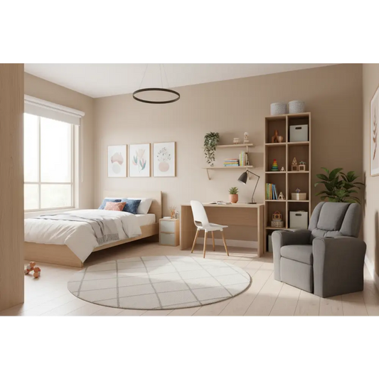 Kids Recliner Chair Linen Soft Sofa Lounge Couch Children Armchair Grey