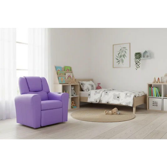 Kids Recliner Chair Purple Pu Leather Sofa Lounge Couch Children Armchair