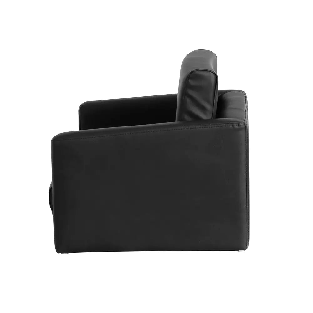Kids Sofa 2 Seater Children Flip Open Couch Pu Leather Armchair Black