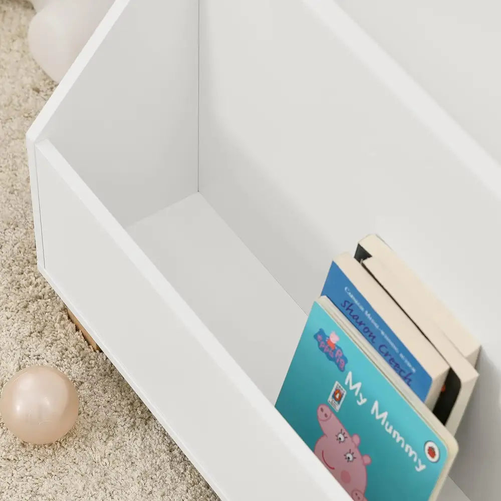 Kids Storage Bookcase 3 Compartments White