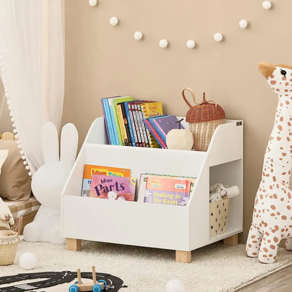 Kids Storage Bookcase 3 Compartments White