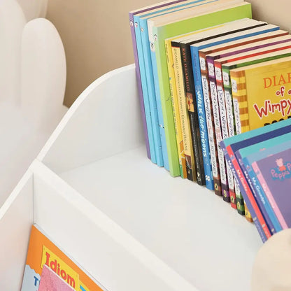 Kids Storage Bookcase 3 Compartments White